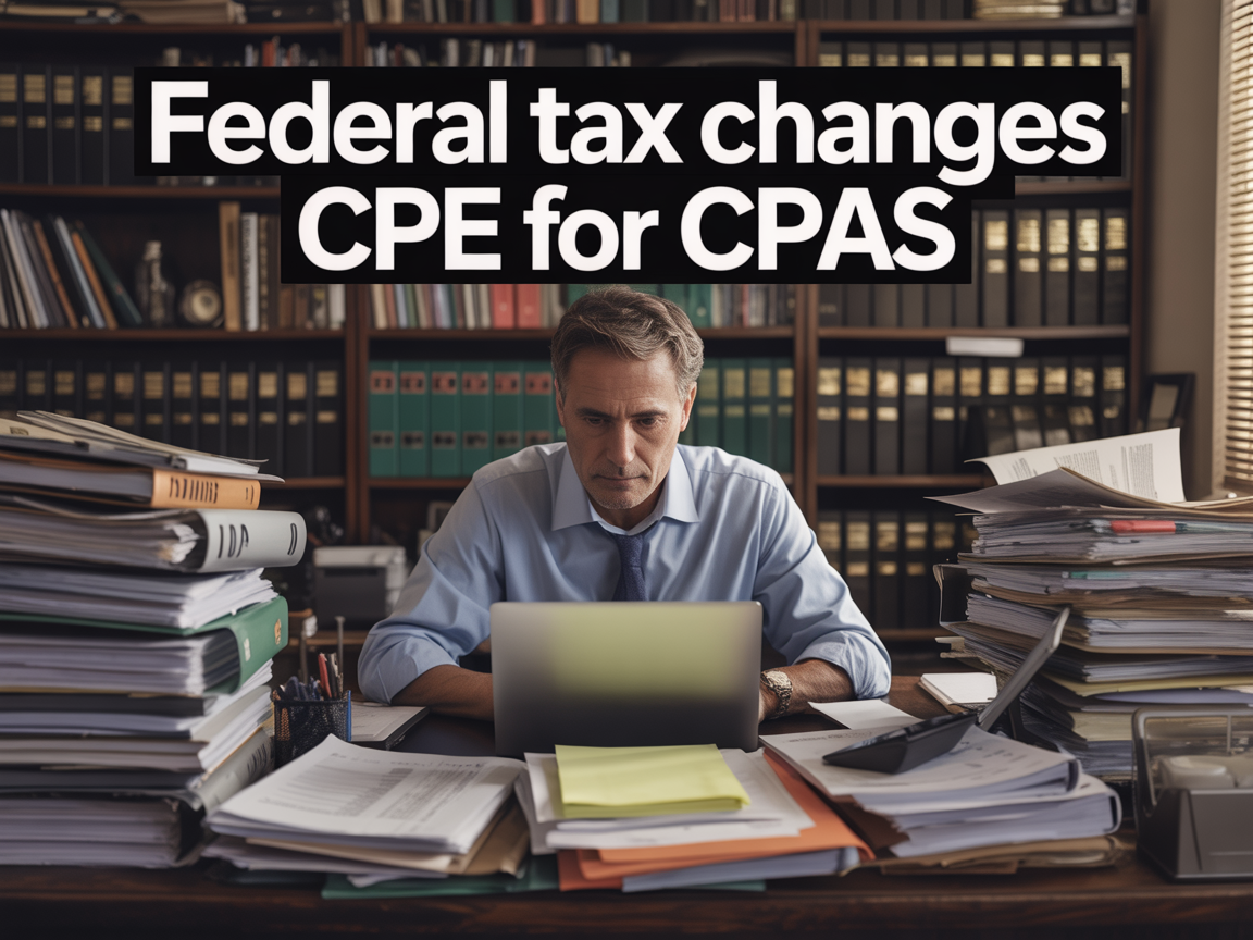 The latest Federal Tax Changes CPE Courses for CPAs including the OBBB.