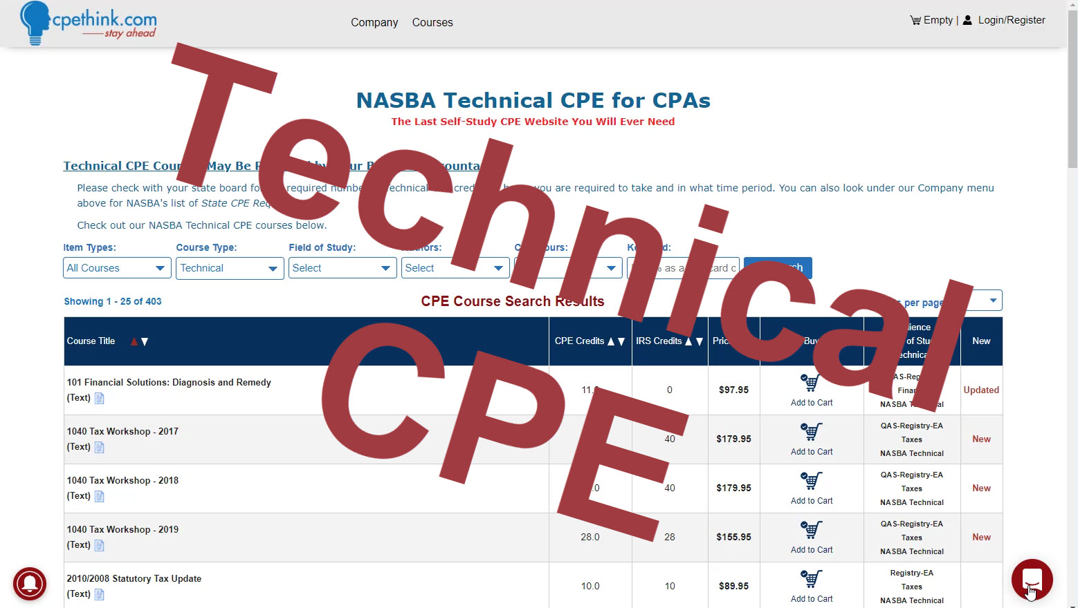 Technical CPE Courses from Cpethink.com