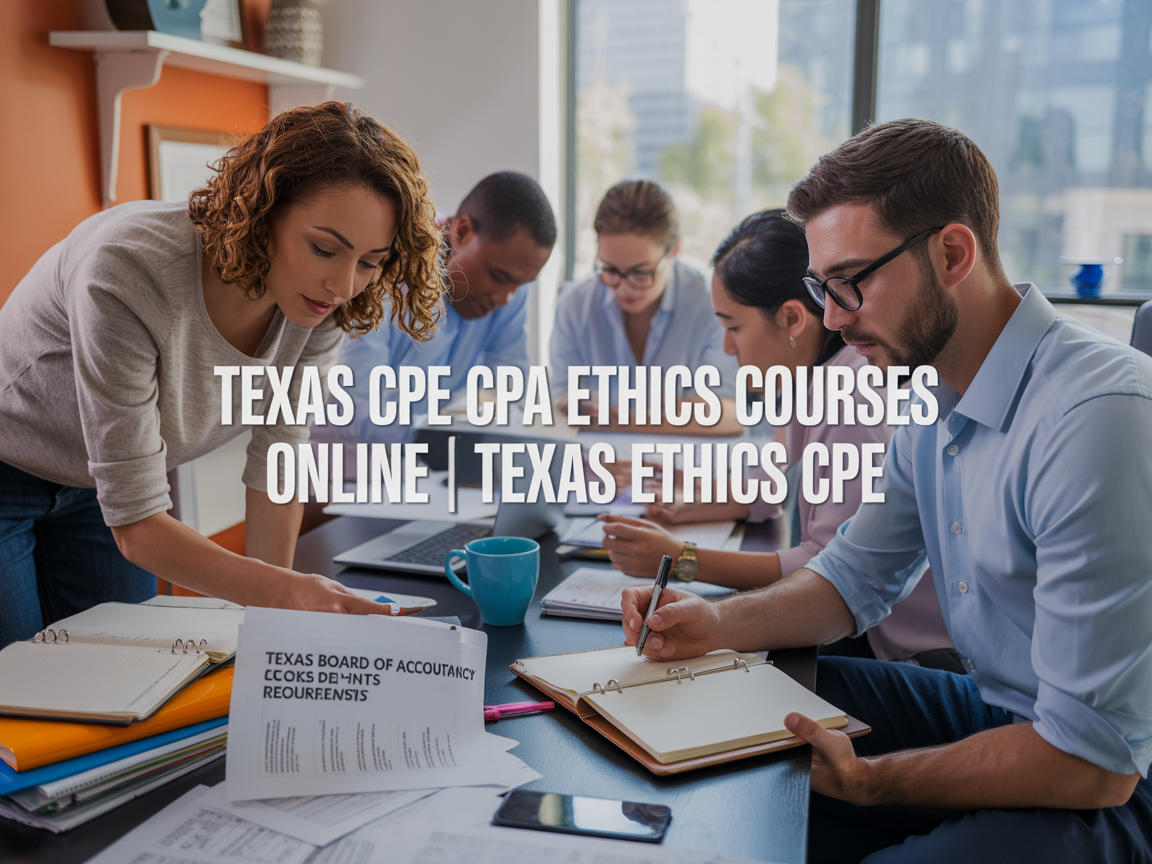 Texas CPA ethics CPE courses online for Texas CPAs.