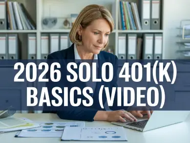 Taxes, 2026, Solo, 401(k), Basics, Video, cpe, cpa, online course